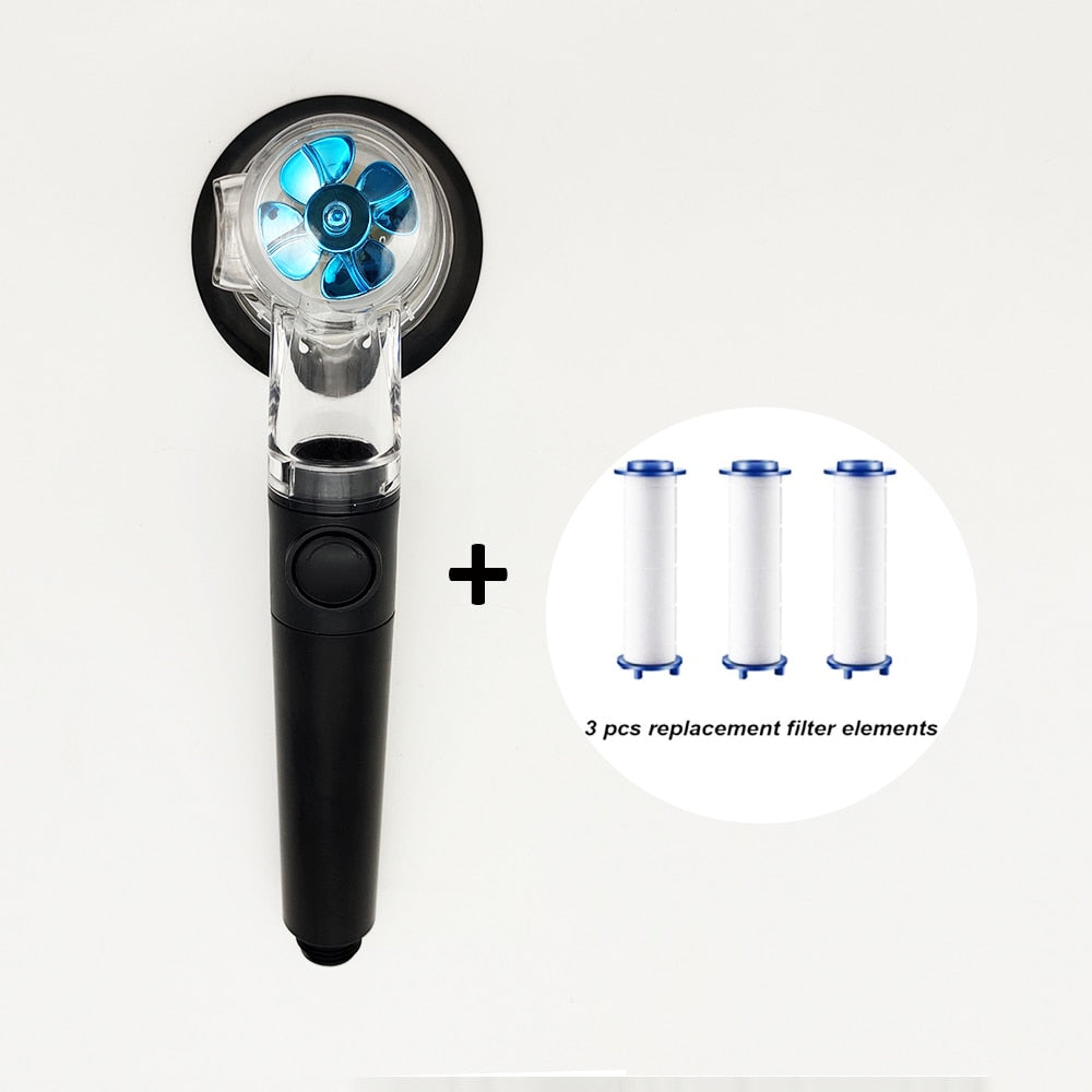 New Design Propeller Bathroom Shower Head High Pressure Water Saving With Adjustable Button Built-in Filter Handheld Shower Head